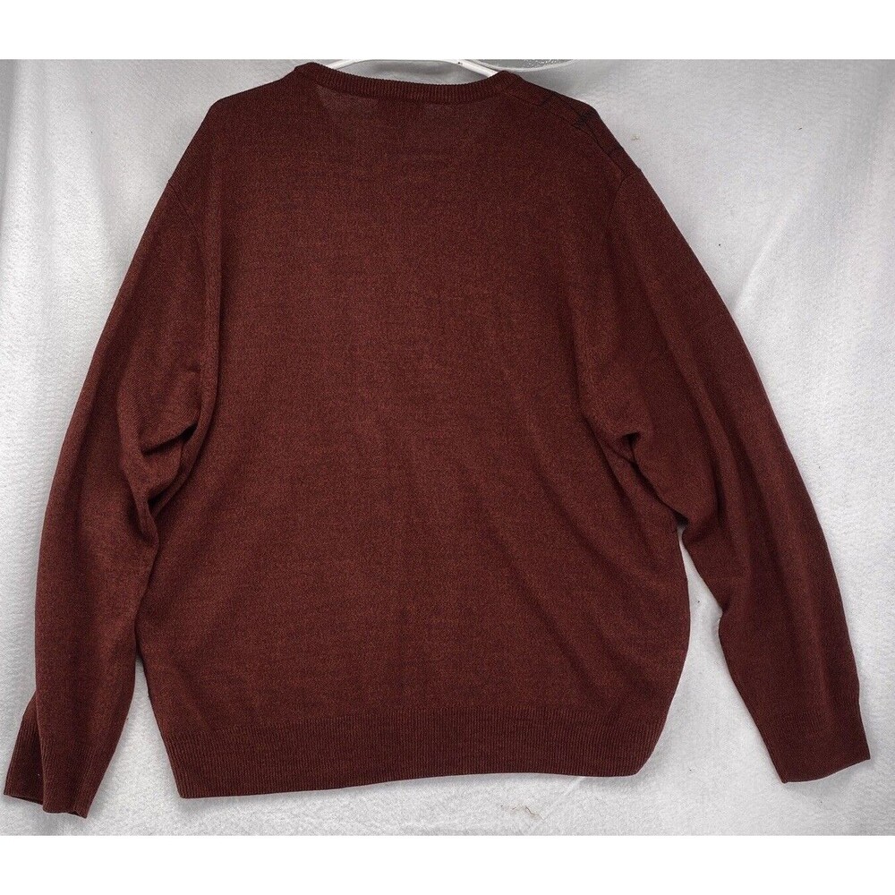 Dockers Mens Size XXL Sweater Burgundy Red 100% Acrylic Crewneck Pullover - Picture 5 of 6